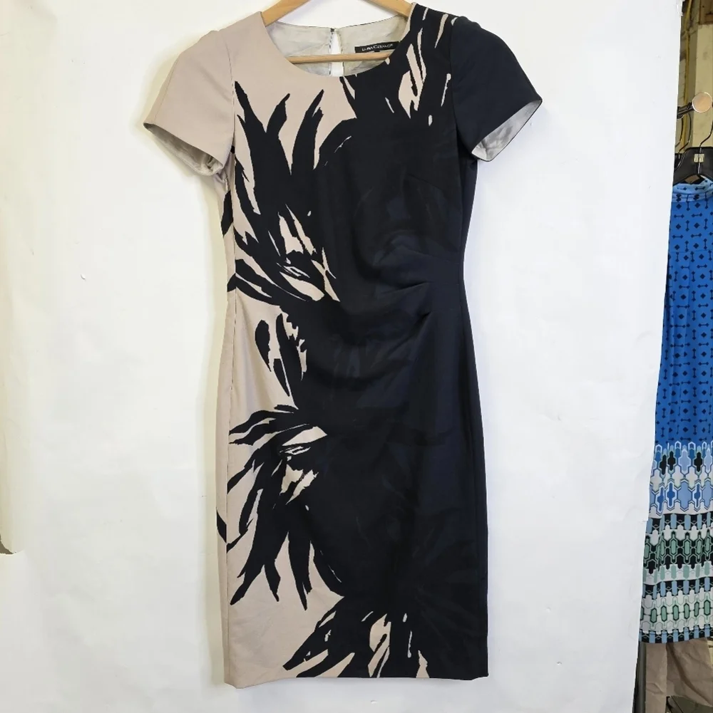 Luisa Cerano Abstract print Color block Knee length office/business dress - Picture 1 of 12
